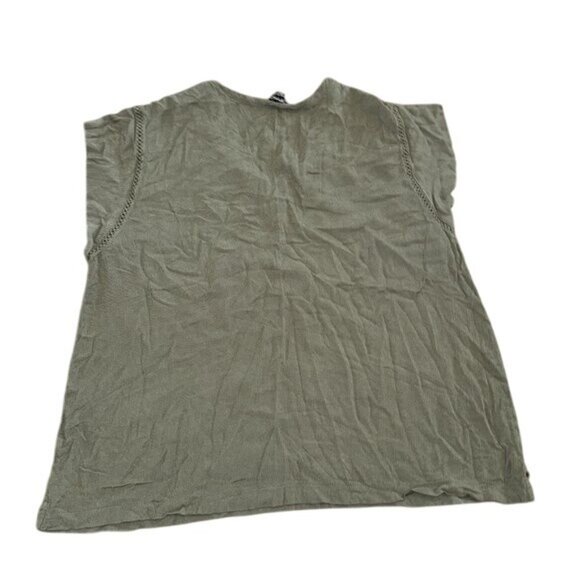 Buffalo David Bitton Womens XXL Olive Green Crochet Trim V-Neck Sleeveless Top - Picture 6 of 8